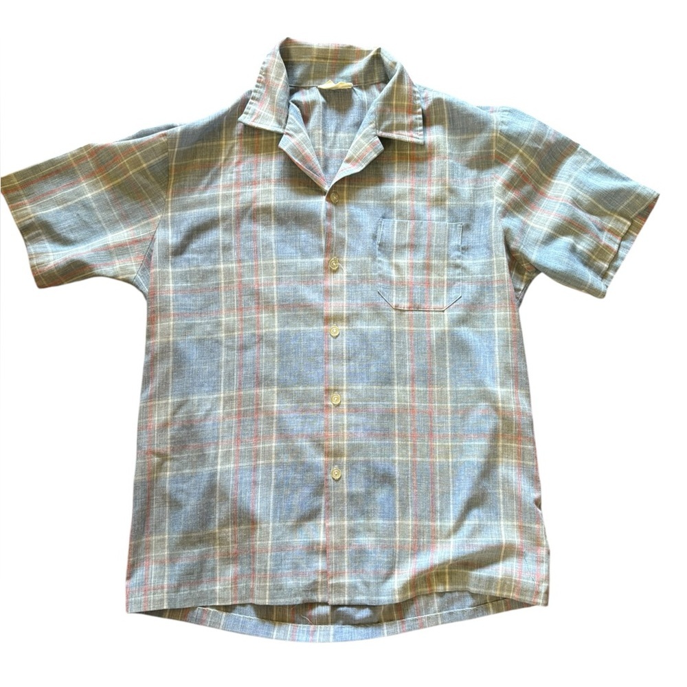 Vintage Plaid Thin Short Sleeve Shirt